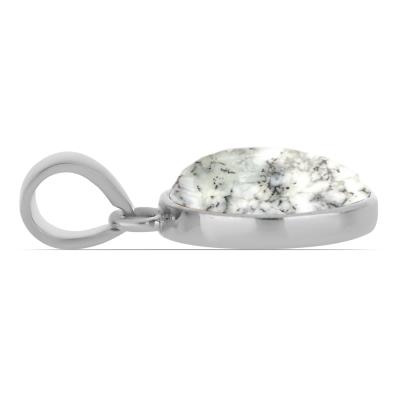 BUY 925 SILVER WITH DENDRITIC AGATE GEMSTONE SINGLE STONE PENDANT